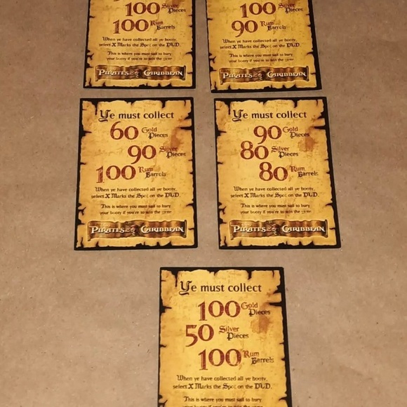 2006 Pirates Of The Caribbean Treasure Hunt DVD Game Replacement Piece Cards - Picture 2 of 2